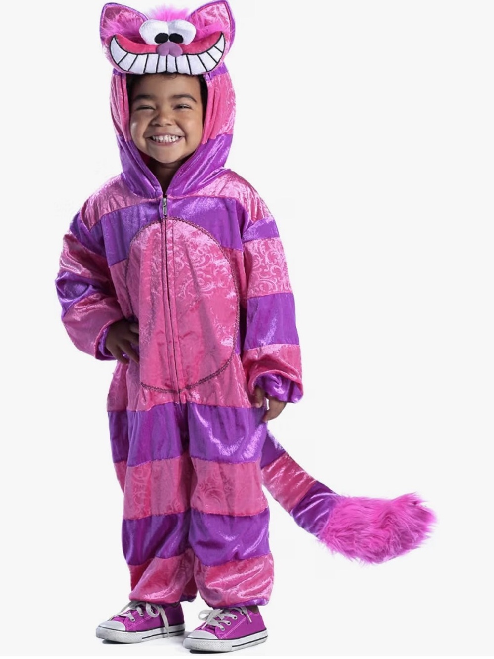 NEW PRINCESS PARADISE Cheshire Cat Costume - Pink & Purple Hooded Onesie 12-18 M